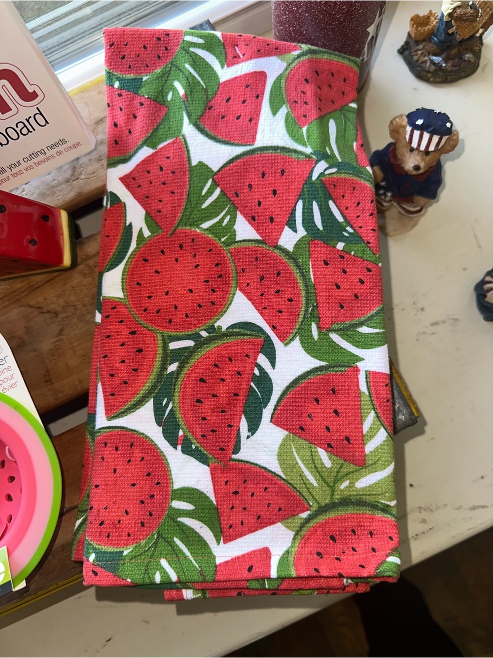 Watermelon Kitchen Bundle-towels, drying mat, sink strainer, cutting board - New - Picture 4 of 8